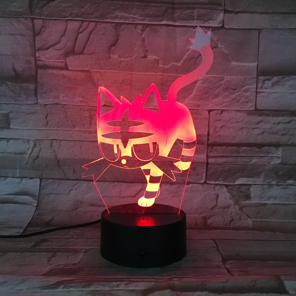 Кошка сенсорная настольная лампа 7/16 цветов меняющая настольная лампа 3D лампа Новинка светодиодные ночники USB свет дропшиппинг 3D-809