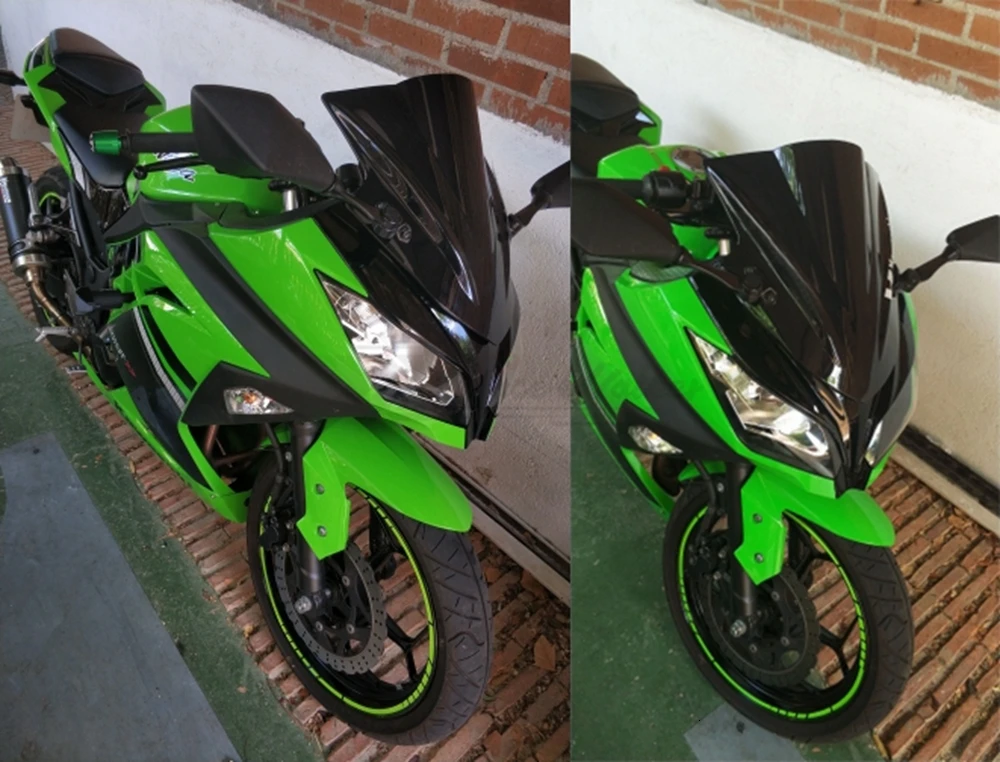 Лидер продаж для Kawasaki Ninja 300 R EX300 EX300R ex300 r 2013 лобовое стекло мотоцикла ветровое стекло двойной пузырь EX300R