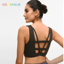 Цветные сексуальные бюстгальтеры для йоги с глубоким v-образным вырезом для занятий спортом, женские мягкие тренировочные спортивные бюстгальтеры для бега, безрукавка, спортивный топ с защитой от пота