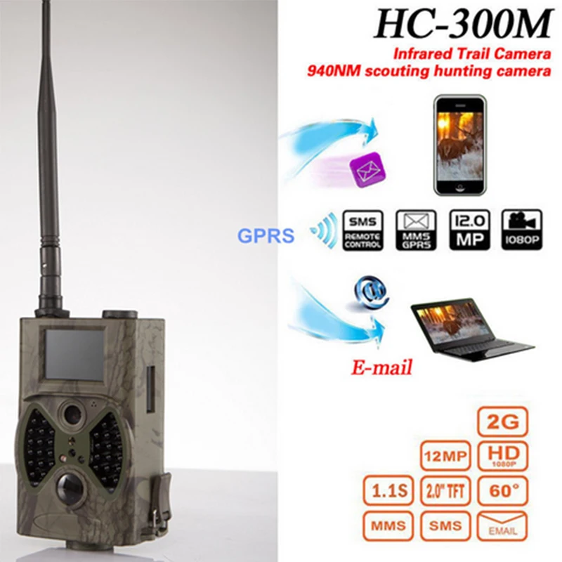 HC300M 12MP 1080P 940nm Trail Camera MMS GPRS Камера для наблюдения за дикой природой фотоловушка