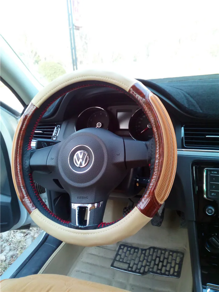Car Grip Cover Driver Leather Steering Wheel Cover Car Beauty Shop Supplies Car Steering Wheel Cover Genuine Leather