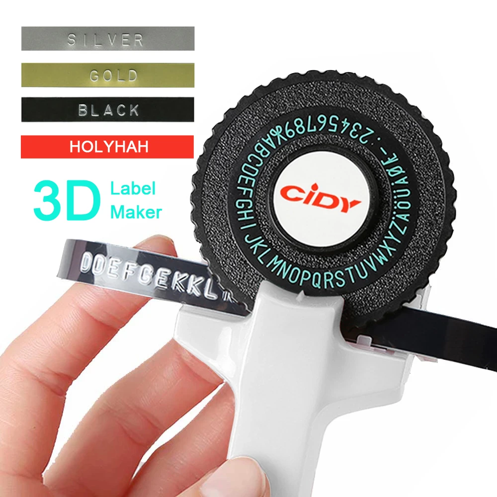Durable 3D DIY Embossing Manual Label Maker for Cidy Dymo Motex Typewriter Label Machine 9mm Colorful Tape Garden Kitchen Use