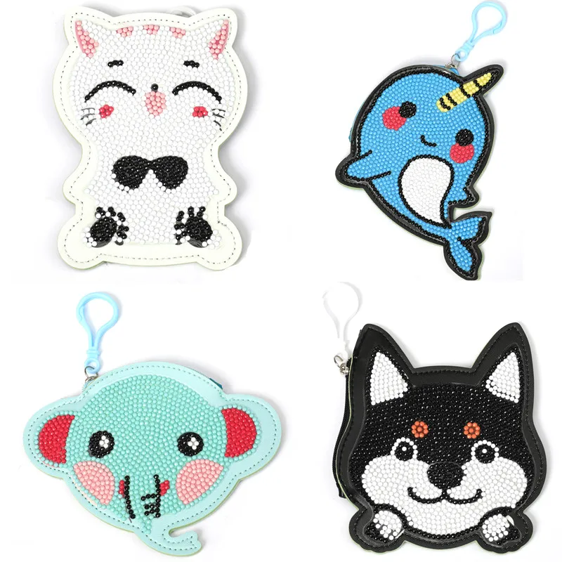 

DIY Diamond Painting Wallet Animal Dolphin Dog Elephant Cat Handmade Craft Backpack Hanging Pendant Coin Purse Xmas Gift