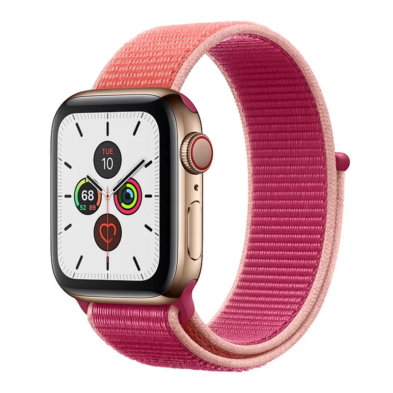 Pomegranate Ремешок для apple watch ремешок 44 мм 40 мм дышащий нейлоновый спортивный ремешок браслет iwatch 5 4 3 42 мм 38 мм apple watch 5 4 band - Цвет ремешка: Pomegranate