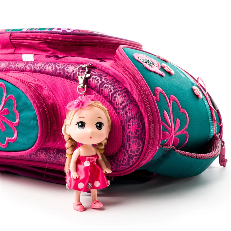 Delune мультфильм школьные сумки рюкзак для девочек мальчиков Bookbag цветочный узор детский ортопедический рюкзак