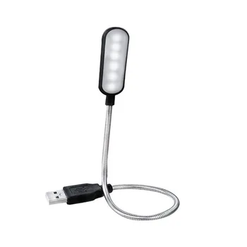 미니 LED 책 램프, 휴대용 USB 독서 야간 램프, 흰색 및 따뜻한 색상, 테이블 책상 램프, 노트북 파워 뱅크, 노트북 PC 컴퓨터용, 4 LED