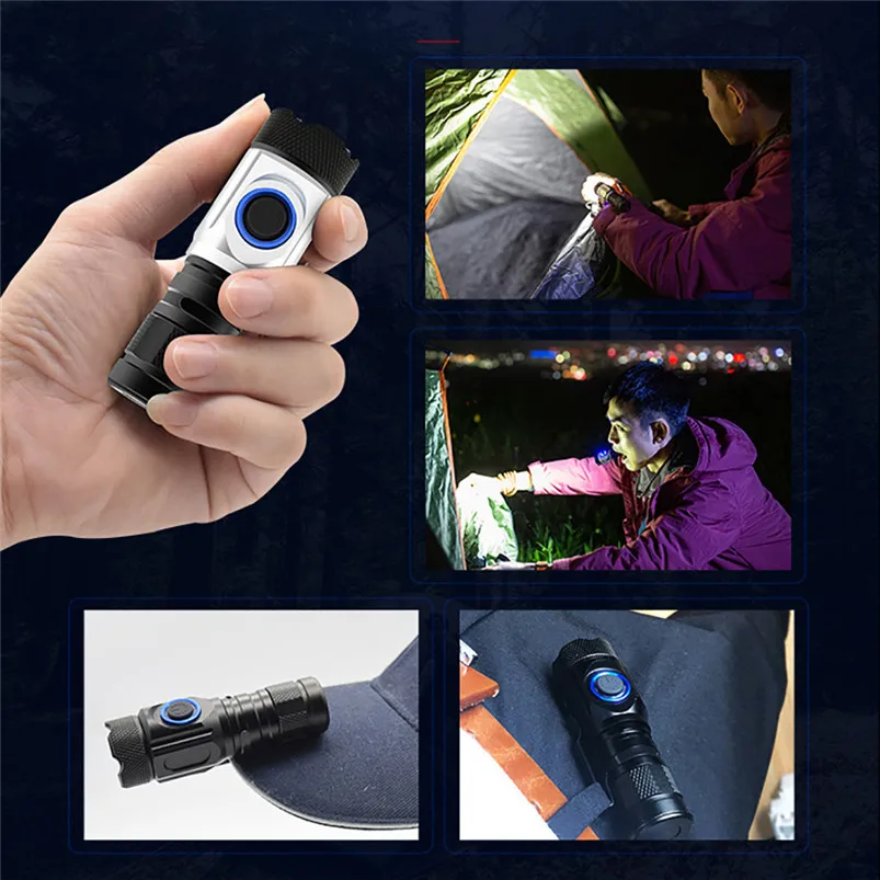 4x XPG LED Flashlight 18650 Multi-Function Torch Flashlight USB Charging Mini Flashlight Set Waterproof Lanterna 40AUG706