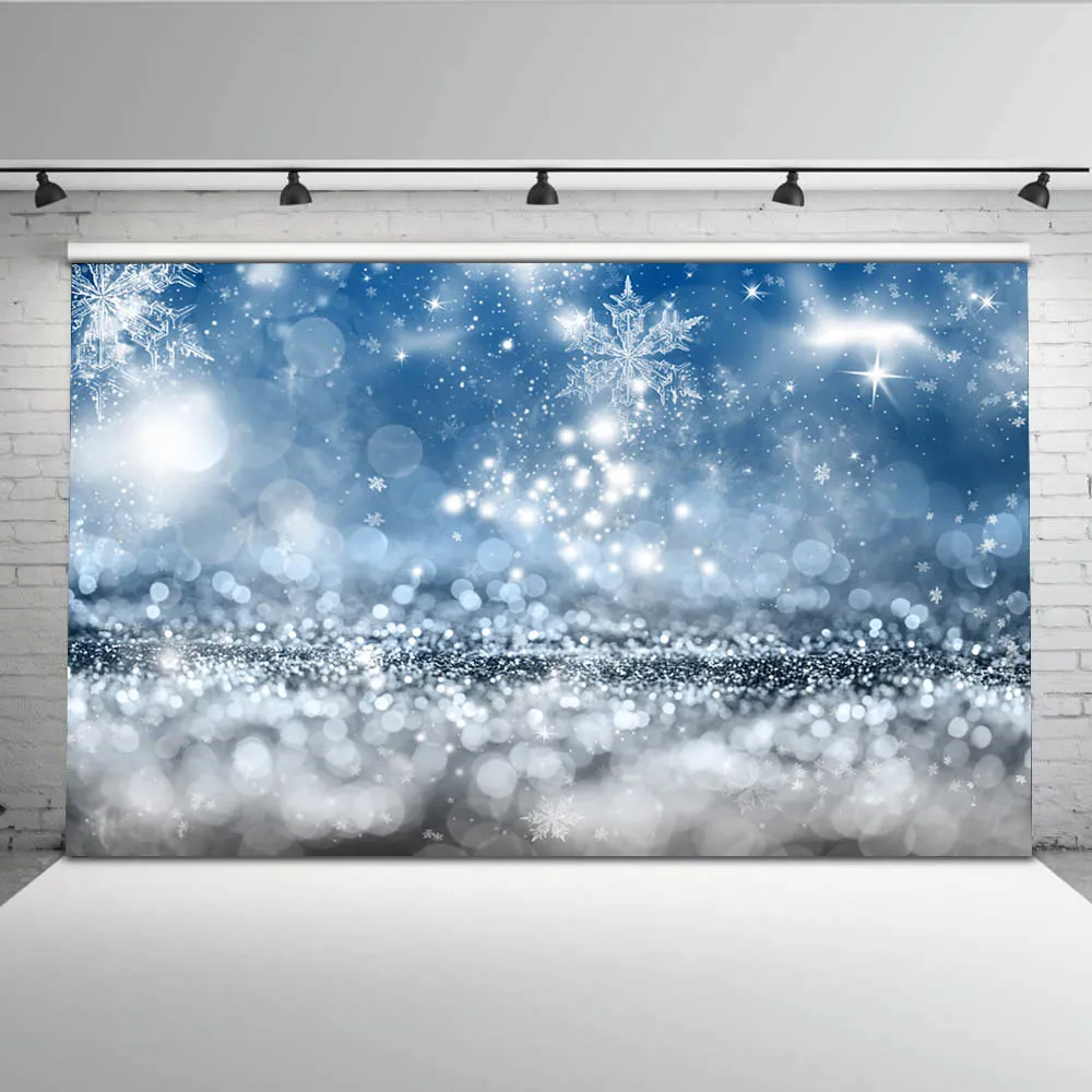 Glitter Snowflake Photography Backdrops Bokeh Photo Background for Studio Bright Silver Theme Party G-528 | Электроника