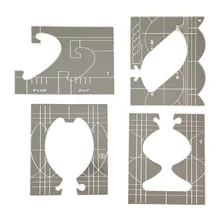 

4Pcs Free-motion Quilting Templates Kit Tailor Quilting Stencils Ruler Kit Acrylic Hand Patchwork Ruler DIY Sewing Tools