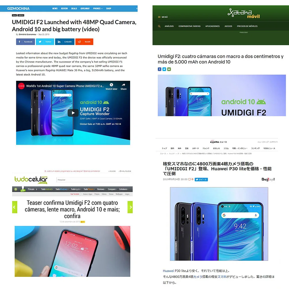 UMIDIGI F2 Android 10 6,53 дюймов FHD+ 6 ГБ 128 ГБ 48MP AI Quad камера 32 МП Helio P70 Восьмиядерный 5150 мАч NFC глобальная версия смартфона