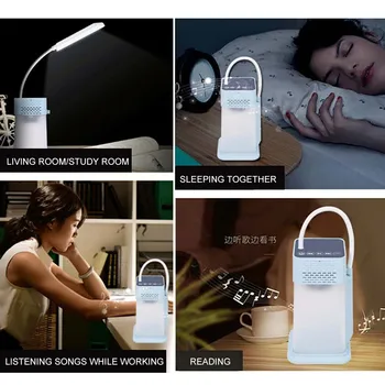 

2 In 1 Desk Lamp With Bluetooth Speaker LED Table Lamp Night Lamp Warm Light Adjustable Brightness MP3 Player For Outdoor