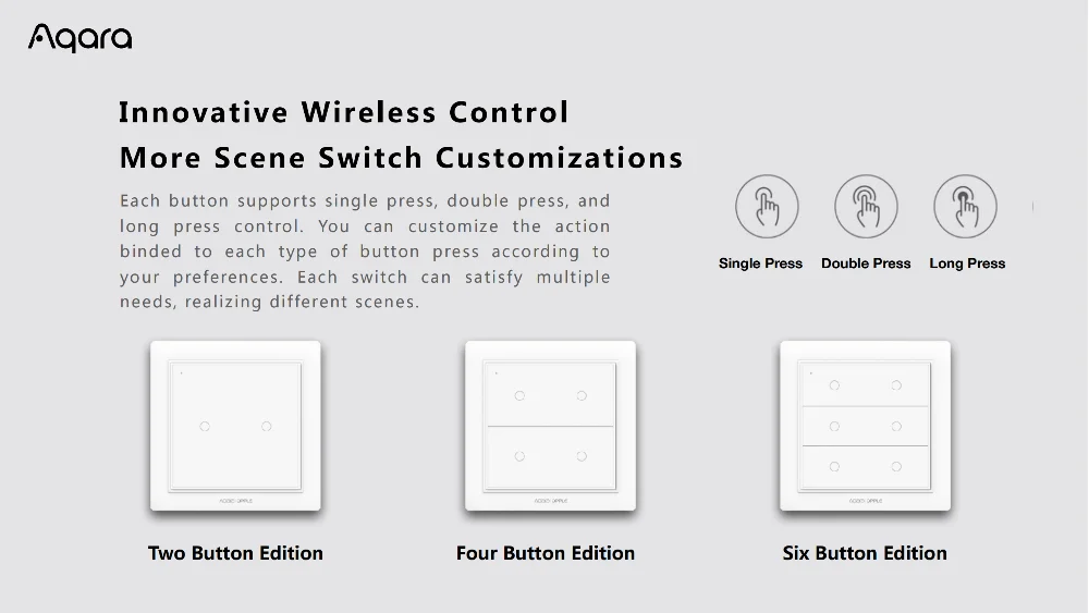 Aqara Opple Wireless Switch Magnetic Smart Light Switch App Control Wireless Wall Switch No Wiring Required for Mihome Mijia App