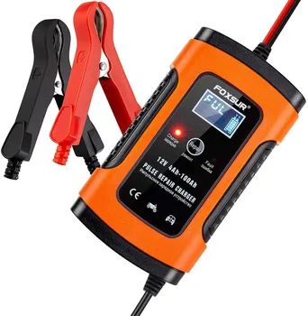 

Motorcycle Car Battery Charger 110V To 220V To 12V 6A Intelligent Automatic Fast Power Charging Wet Dry Lead Acid LCD Display