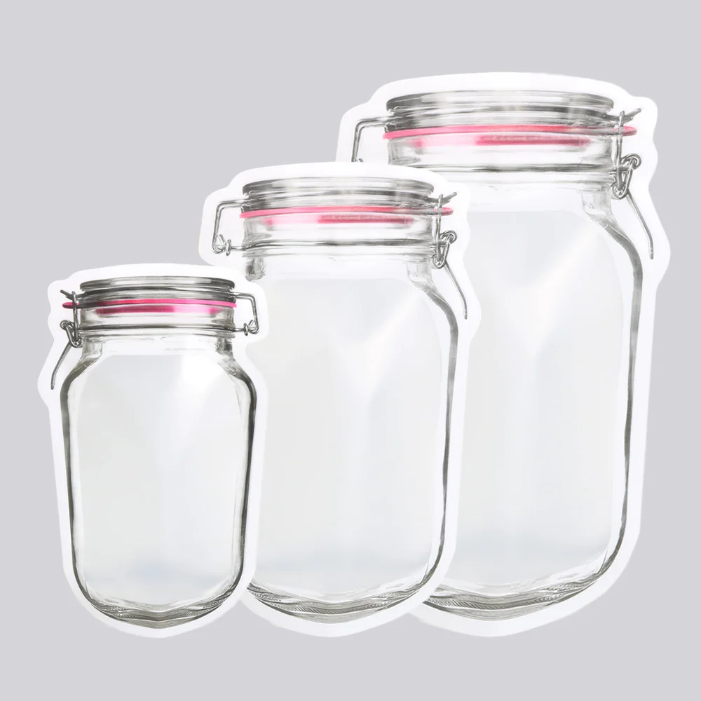 

Eco Clear Plastic Bags Candy Jar Bags Tea Zipper Bags Stand Up Coffee Bean Pouches Reusable Ziplock Bags Household Storage Bags