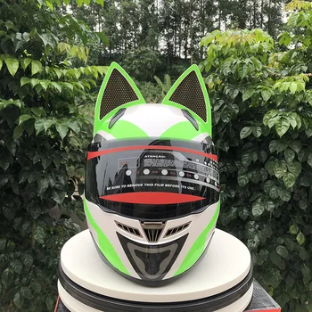 

Cat Motorcycle Helmet Brand NITRINOS Personality Capacete Fashion Motorbike Helmet Pink White Yellow Black Safety Helmet