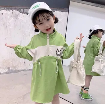 

2020 Korea style girls patchwork dress fashion cotton spring girls dresses 2-7 years HM754