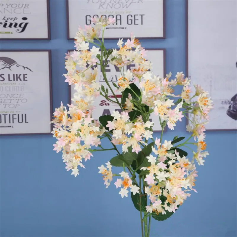 Fake Long Stem Hydrangea(5 stems/piece) 33.86" Length Simulation Guelder-Rose for Wedding Home Decorative Artificial Flowers