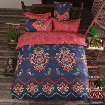 

Retro Flower Printing Bedding Sets Comforter Quilt Covers Sheet with Pillow Case Bed Linen Sets Bedclothes Bedspread