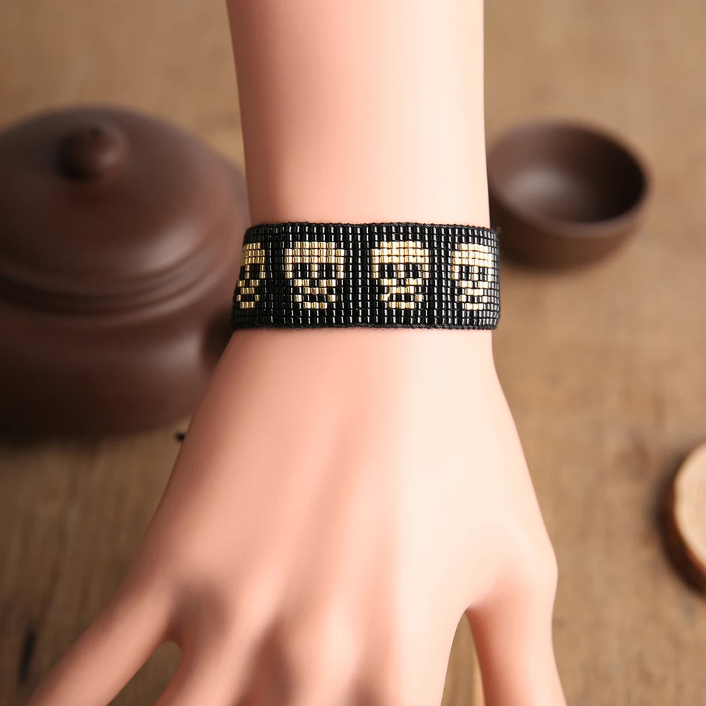 SHINUSBOHO Pulseras Mujer Moda MIYUKI браслет Delica турецкий браслет из головы черепа Мужская мода ручной работы женские украшения ручной работы