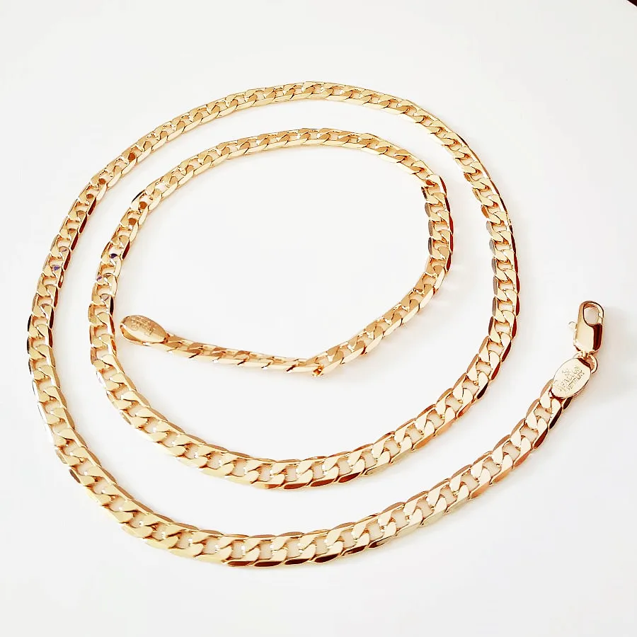 Men Necklace Jewelry New Fashion 585 Rose Gold Color Man Copper 55CM Long Women Factory Direct | Украшения и аксессуары