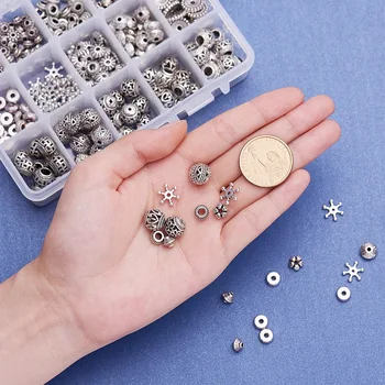 

1 Box 30pcs Disc Stainless Steel Spacer Beads with Rhinestone for Jewelry Making