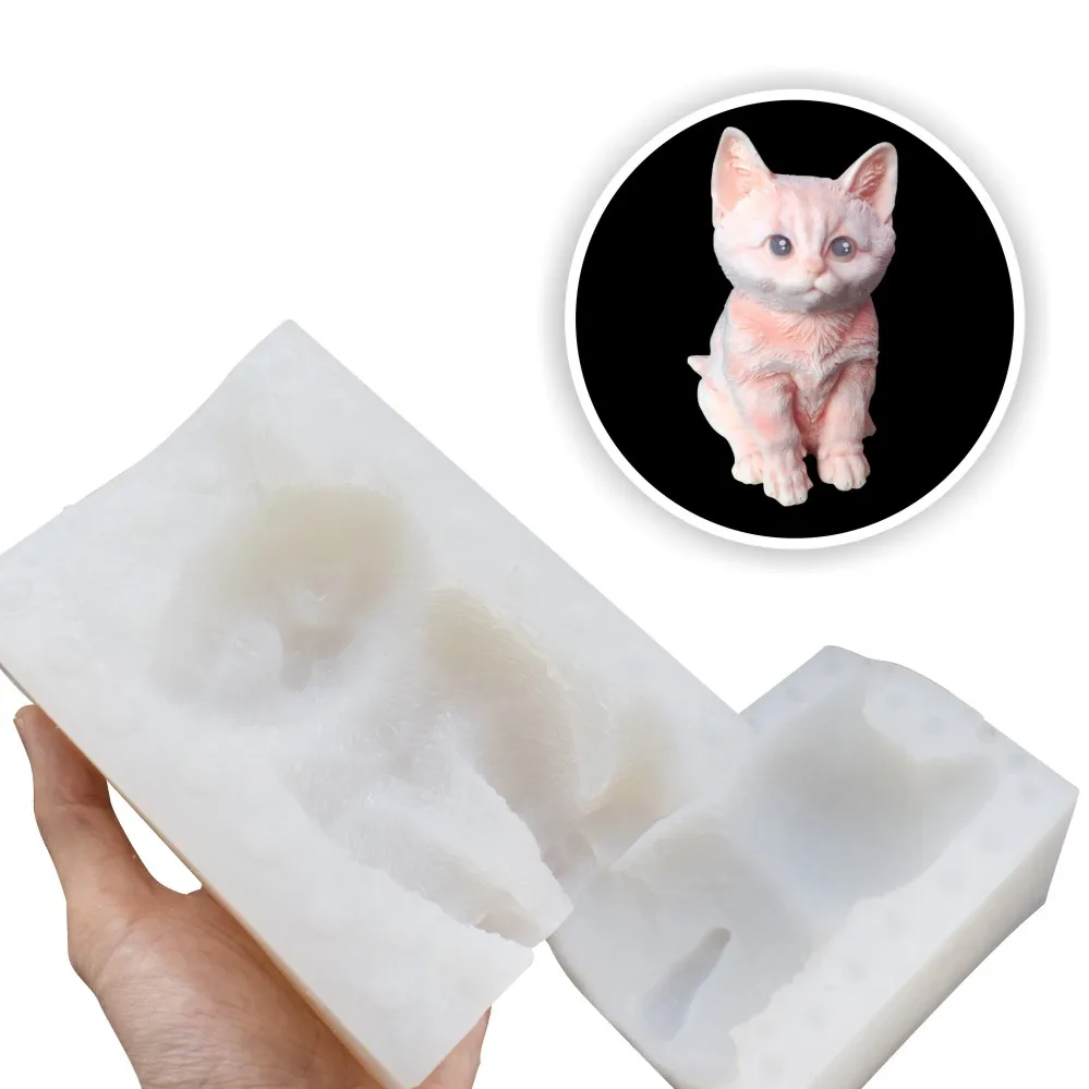3D кошка силиконовые формы свадебный торт украшения помадка плесень шоколадные конфеты Fimo глина плесень