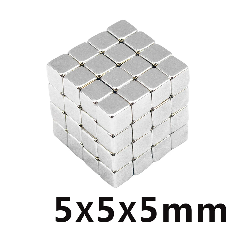 

500/1000/1500pcs 5x5x5mm N35 Super Strong Neodymium Magnets Block Cuboid Rare Earth 5*5*5 Magnet