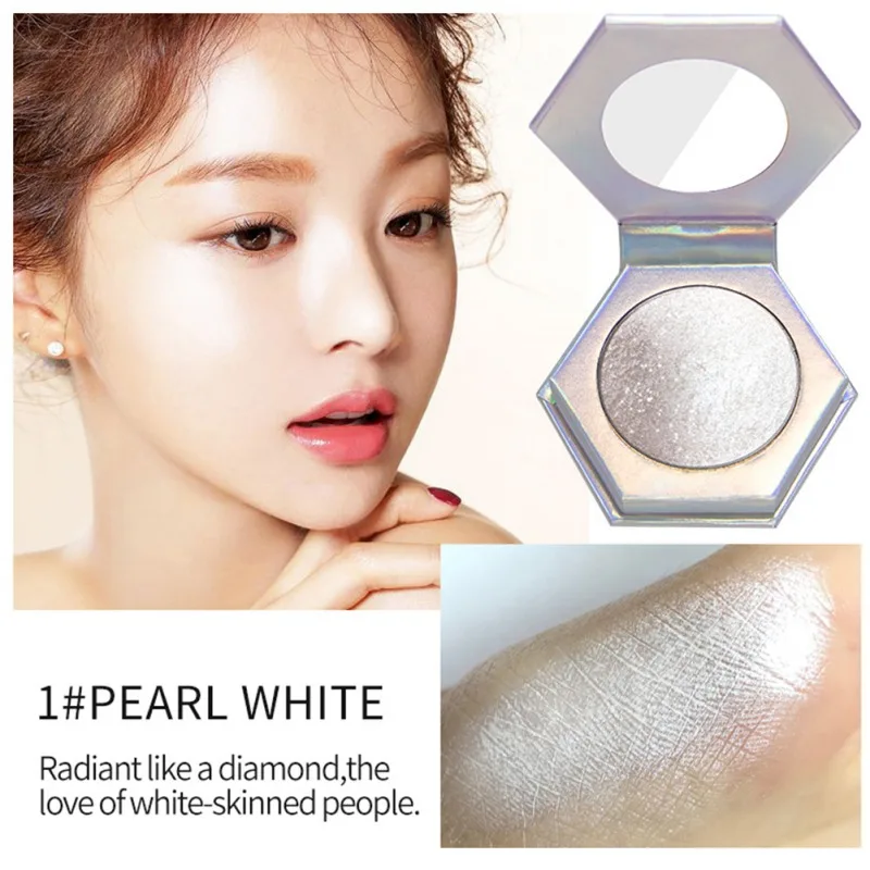 1 PEARL WHITE Хайлайтер, пудра, 5 цветов, для лица, Iluminator, макияж, профессиональный блеск, палитра, осветляет Косметический комплект для макияжа с эффектом свечения - Цвет: 1 PEARL WHITE