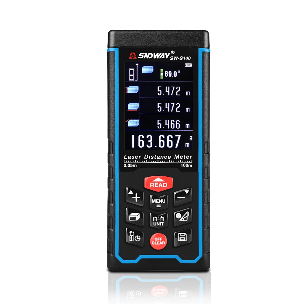 SNDWAY Laser Rangefinder Color LCD laser Distance Meter 120M 100M 80M 70M 50M Range Finder Digital Angle Ruler Measuring tape SNDWAY Laser Rangefinder Color LCD laser Distance Meter 120M 100M 80M 70M 50M Range Finder Digital Angle Ruler Measuring tape