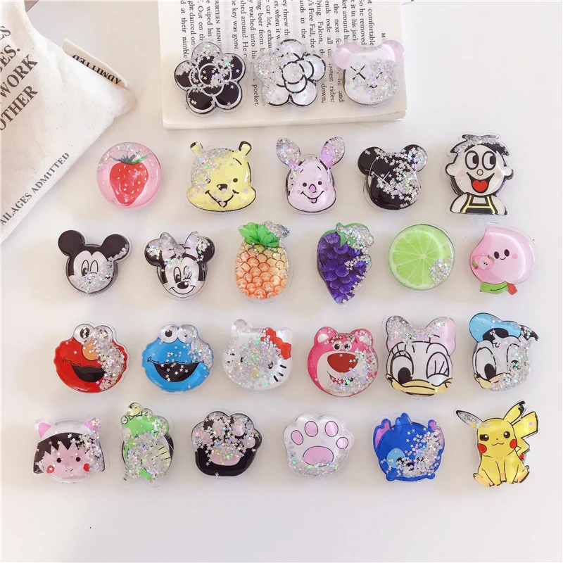 

Cartoon quicksand cute airbag telescopic universal mobile phone ring bracket folding bracket iPhone Samsung Huawei bracket