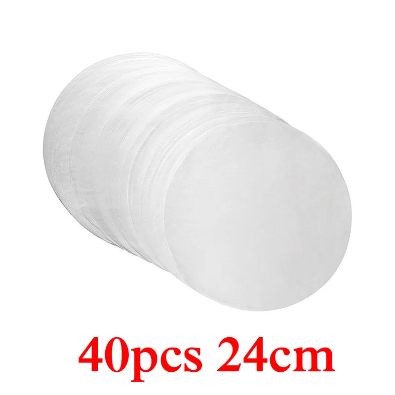 40pcs 24cm Антипригарная круглая овчина бумага для бургеров Кондитерские масла бумага пресс для бургеров барбекю Пэтти производитель печенья печь кухонные аксессуары - Цвет: 40pcs 24cm