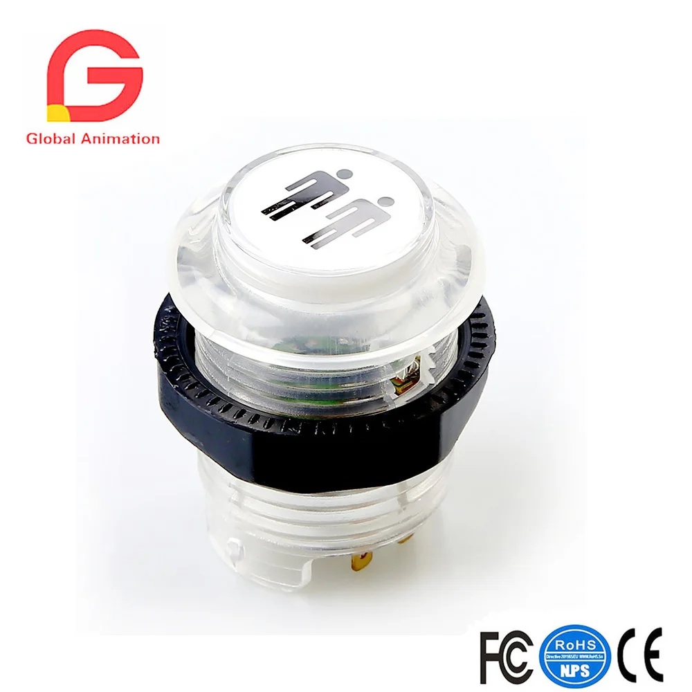 LED 조명 푸시 버튼, 플레이어 시작 버튼, MAME, JAMMA, 격투 게임, 아케이드, 5V, 1P, 2P, 4 Pcs용 코인  버튼-Freehip.co.kr