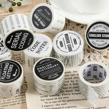 

8 Designs Mixed High Quality Letters Theme Masking Tapes Set 30mm*3M The Lost Marks Cool Decoration Washi Tape Gift