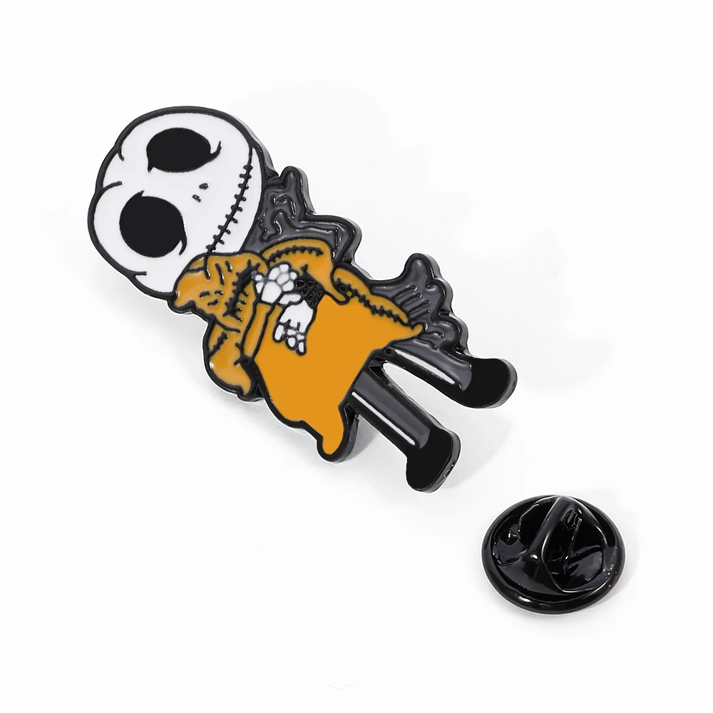 Кошмар перед Рождеством брошь оранжевый кукольный Скелет Призрак Череп эмаль