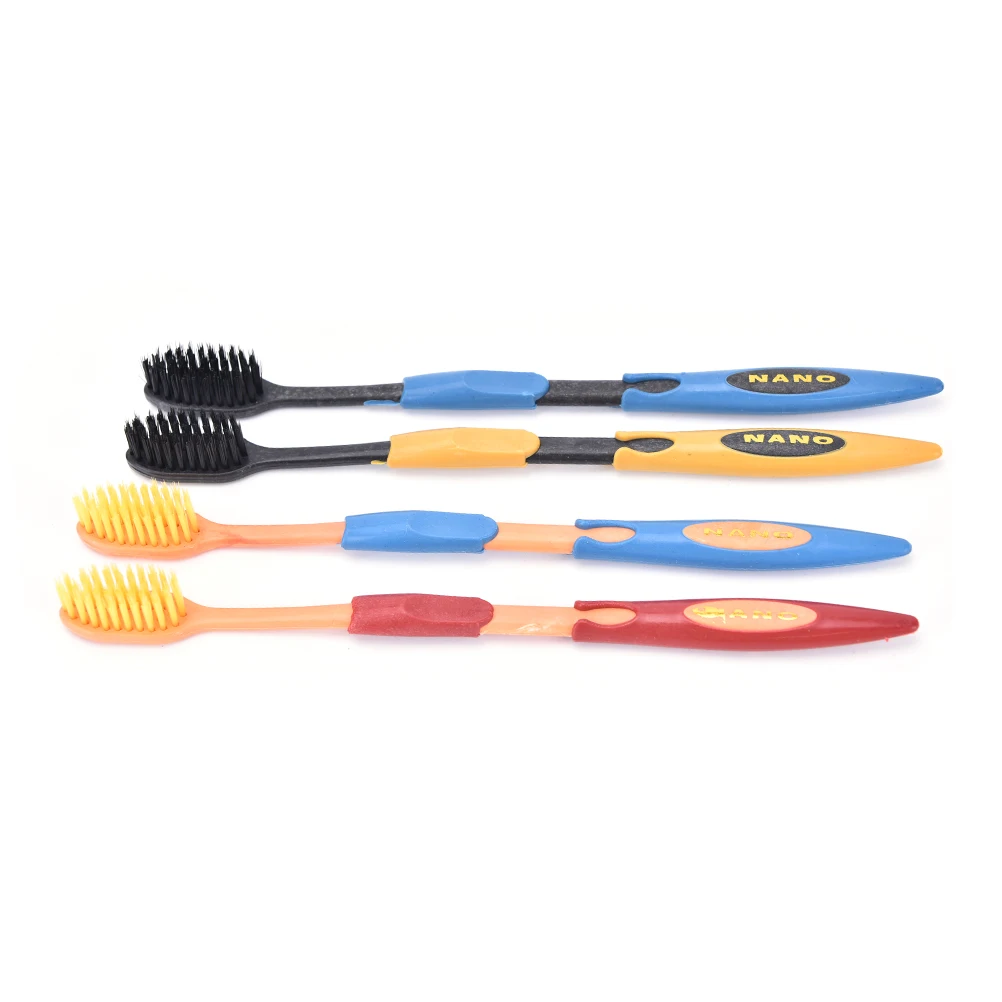 2Pcs Double Soft Toothbrushes Bamboo Charcoal Nano Brushes Home Oral Care Adult Men Women