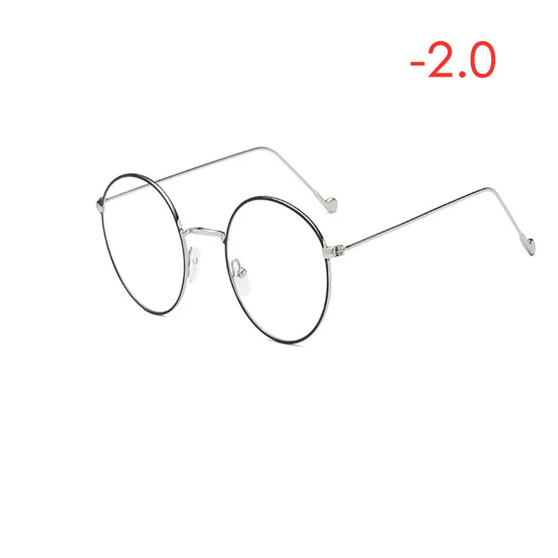 ZN4 Black silver Модные металлические круглые очки прозрачная оправа женские очки от близорукости оправа для очков nerd оптические оправы прозрачные-1,0-4,0 ZN4 - Цвет оправы: ZN4 Black silver