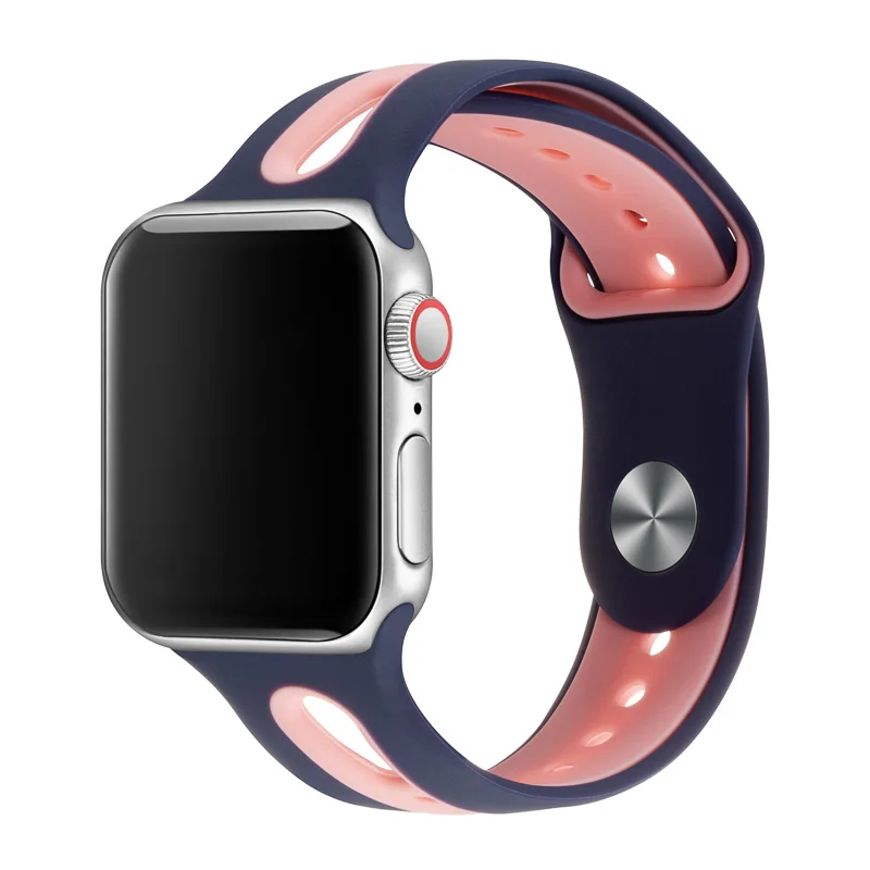 10 Ремешок для наручных часов для Apple Watch, ремешок 42 мм, 38 мм, Версия 44 мм 40 мм ремешок силиконовых наручных часов Iwatch, ленты для наручных часов Apple Watch, Series4/3/2/1 81003 - Цвет ремешка: 10
