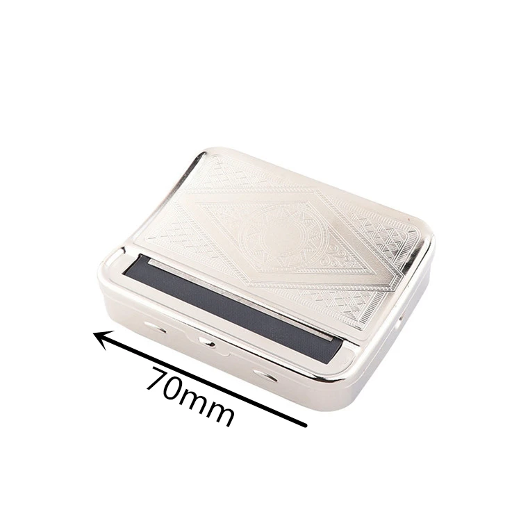 1pc 70mm silver Металлическая s-автоматическая сигаретная прокатная машина Ручной Табак роликовая машина ручной валик прочная сигаретная машина курительный человек инструмент g - Цвет: 1pc 70mm silver