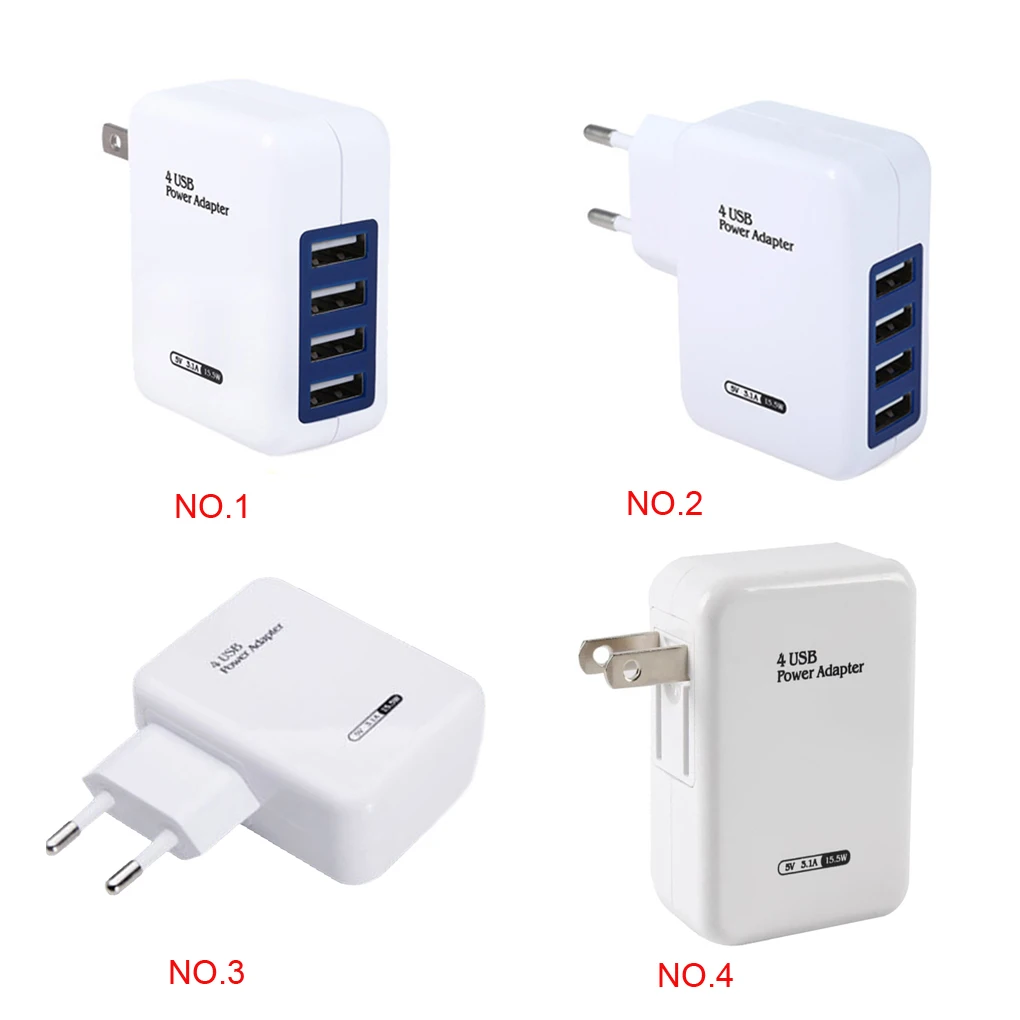 USB зарядное устройство Замена для iPhone samsung Android 5V 4 порта мобильного телефона Универсальный Быстрый Настенный адаптер