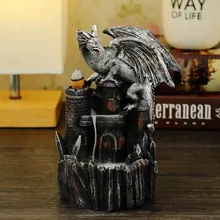 Динозавр обратного потока благовоний горелка горная река водопад дзен палочки держатель запах дыма благовония горелки украшения "замок" Декор