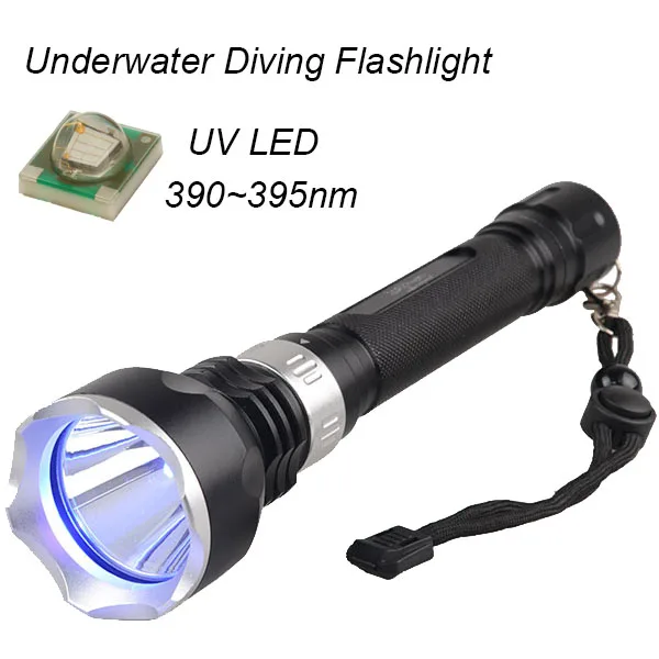 TMWT IP68 Водонепроницаемый Подводные 100 м XML T6 CREE L2 теплый белый светодиод Подводное факел Дайвинг для 18650 Батарея - Испускаемый цвет: UV
