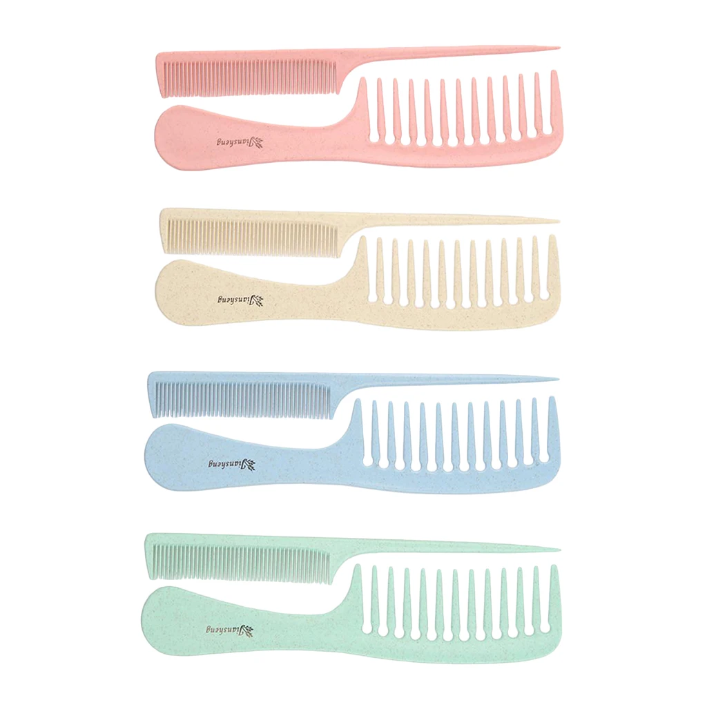 2 Pieces Eco-friendly Wheat Straw Barber Styling Detangling Fine Tooth Combs Set 2 Pieces Eco-friendly Wheat Straw Barber Styling Detangling Fine Tooth Combs Set