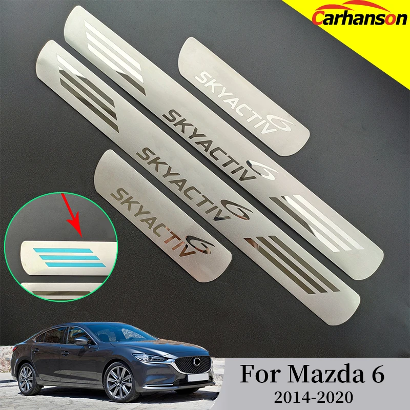 Аксессуары для mazda 6, нержавеющая сталь, дверная педаль подоконника, накладка, защитные полоски, авто Стайлинг, наклейка