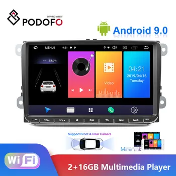 

Podofo Android 9.0 Car Radio Stereo 9'' Capacitive Touch Screen GPS Navigation Bluetooth 2G+16G Memory For Passat Golf MK5 MK6