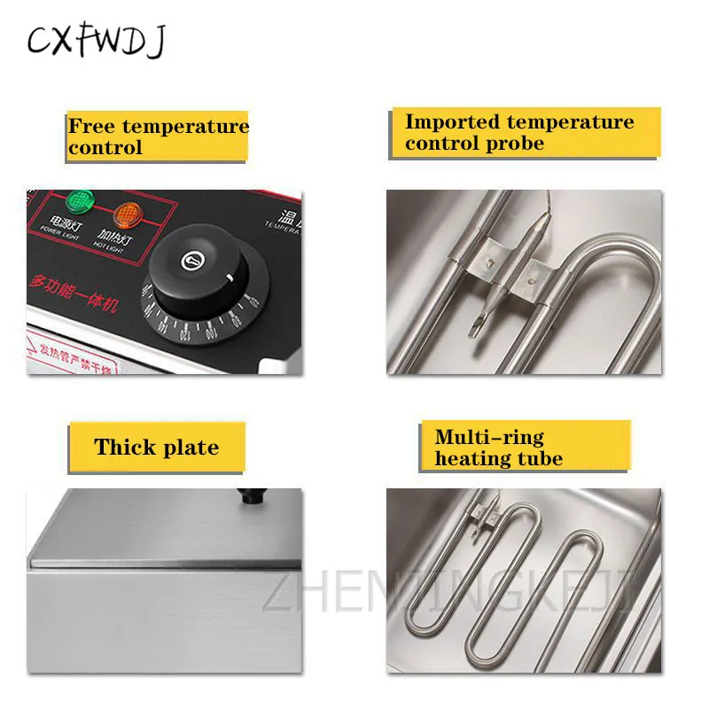Single Cylinder Double Head Nine Grid Snack Equipment Convenience Store Insulation fish Egg Machine Soup Pot Electric Stove