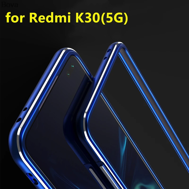 Чехол для Xiaomi redmi K30 люкс ультра тонкий алюминиевый бампер для Xiaomi redmi K30 5G+ 2 пленка(1 Фронтальная+ 1 задняя