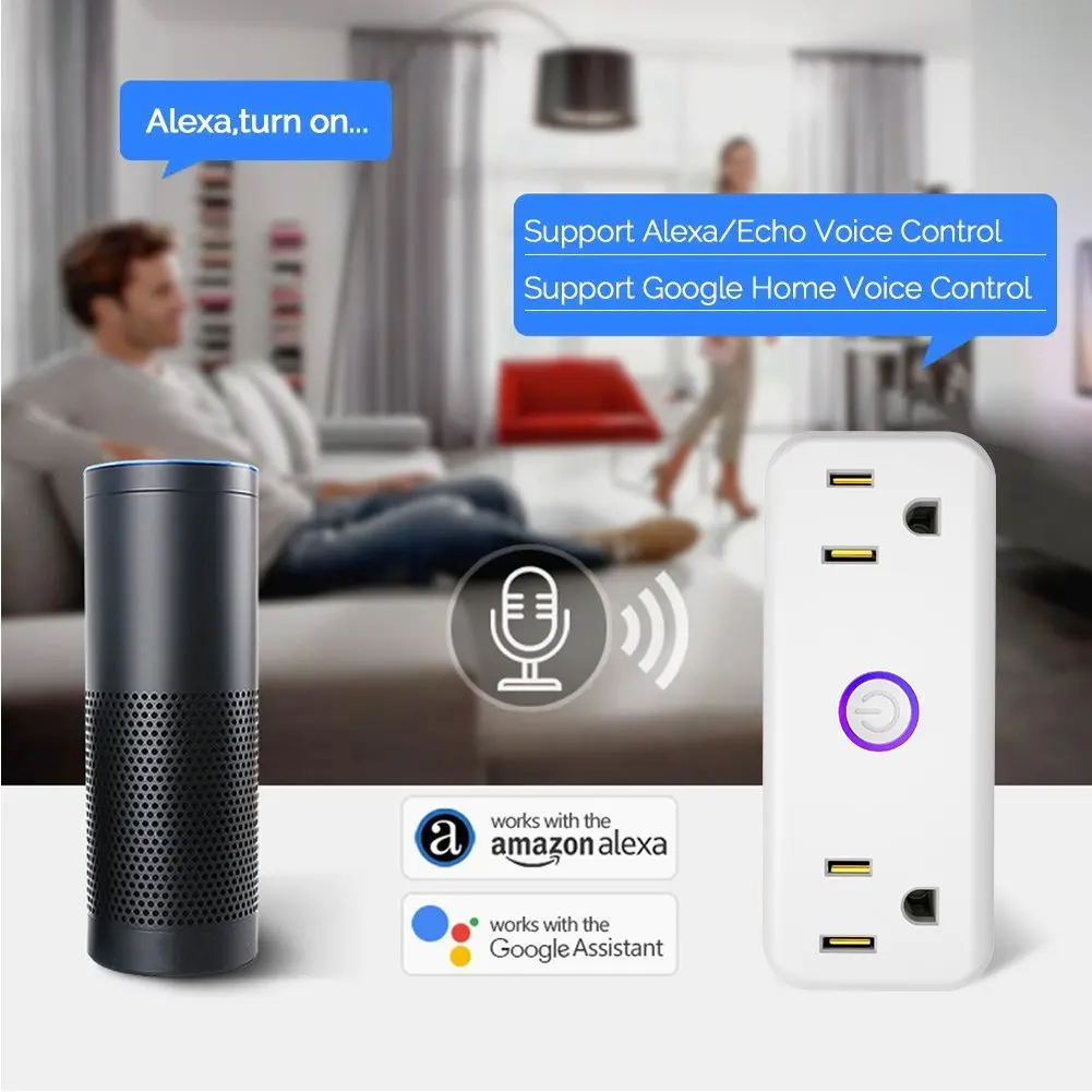 Wifi Smart power Plug Электрический фильтр США с usb-адаптером Homekit, совместимый с Amazon Alexa Google Home mini IFTTT