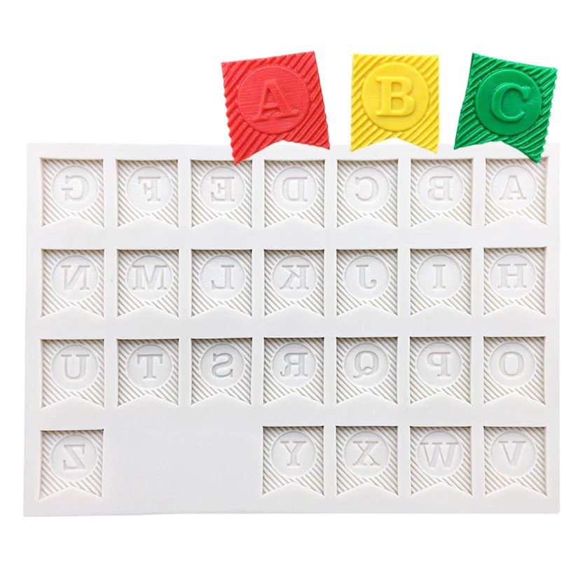 Alphabet- und Zahlenform Silikon-Zuckergussform Harzwerkzeuge Cupcake-Backform Fondant-Kuchendekorationswerkzeuge
