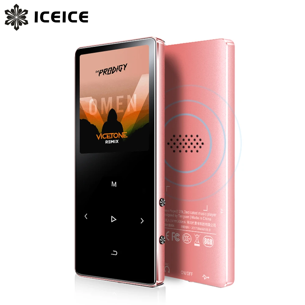 ICEICE MP3 Player with built-in Speaker 1.8 Screen touch keys hi fi fm radio mini sport MP 3 music player portable metal walkman