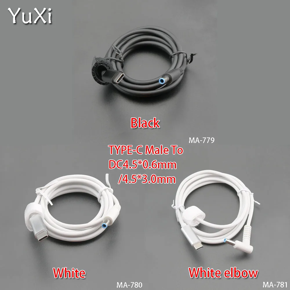 

YuXi USB Type C PD Power Adapter Converter to DC4.5*0.6mm/4.5*3.0mm Plug Charging Cable Cord for HP 11 13 14 Split 13 x2 Laptop